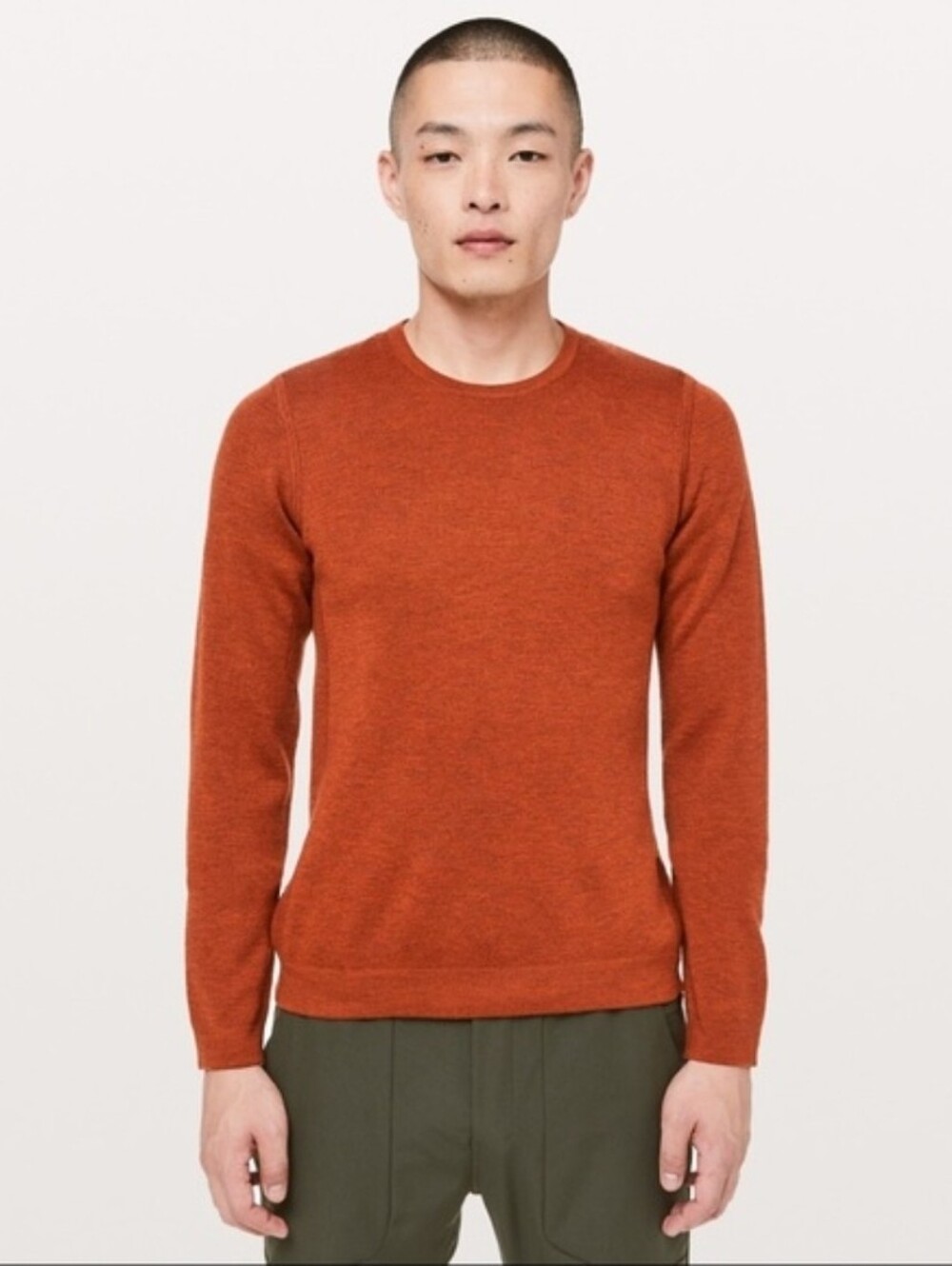 Lululemon Merino Wool Alpine Air Crew Heathered Saffron L/XL